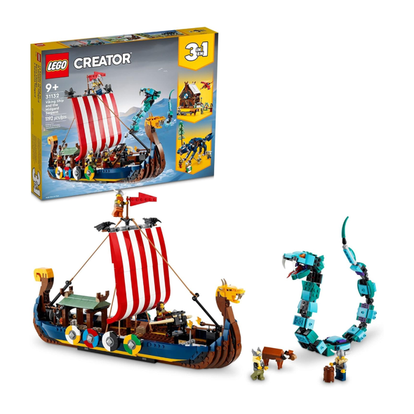 LEGO Creator 3in1 Viking Ship and the Midgard Serpent Building Kit | 31132