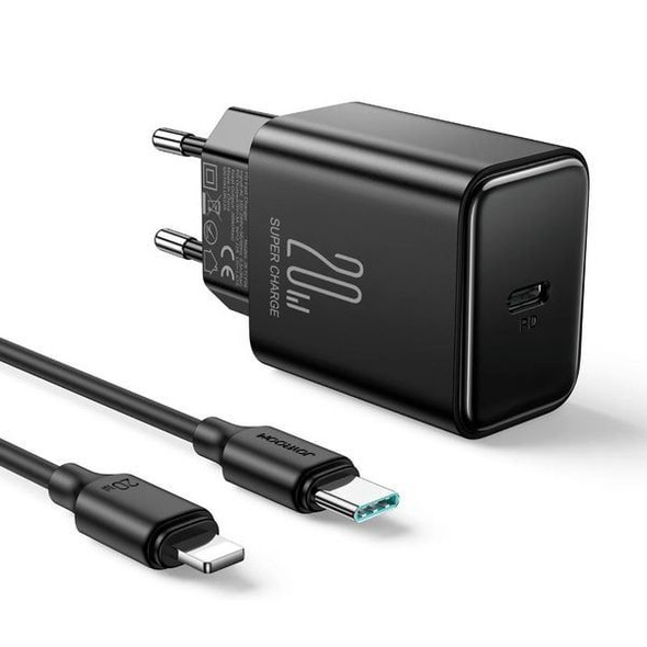 Joyroom 20W Fast Charger With 1M Type-C To Lightning Cable - Black | TCF06
