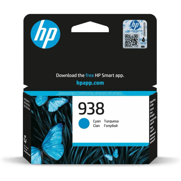 HP 938 Ink Cartridge, Cyan | 4S6X5PE