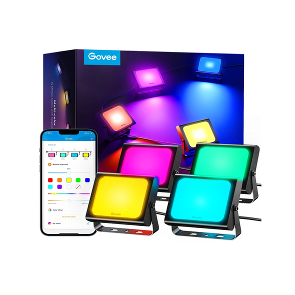 Govee RGBICWW LED Smart Flood Lights - 4-pack | H7060