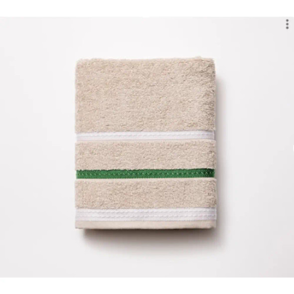 Benetton Home, Hand Towel 50x90cm 450Gms 100& Cotton Beige W/ Stripes Neutral Be | BE-0926-BG-KF