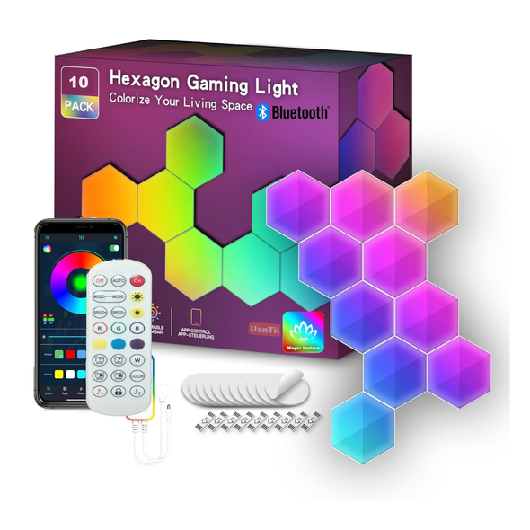 UanTii Bluetooth Smart Hexagonal Lamp - 10 Pcs