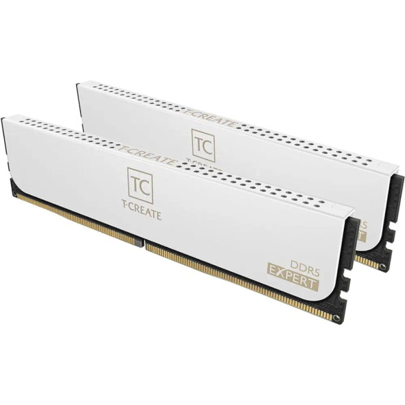 TEAMGROUP T-Create Expert Overclocking DDR5 32GB RAM Kit (2 X 16GB) 6000MHz (PC5-48000) CL30 Intel XMP 3.0 & AMD Expo Compatible Desktop Memory Module Ram , White | CTCWD532G6000HC30DC01