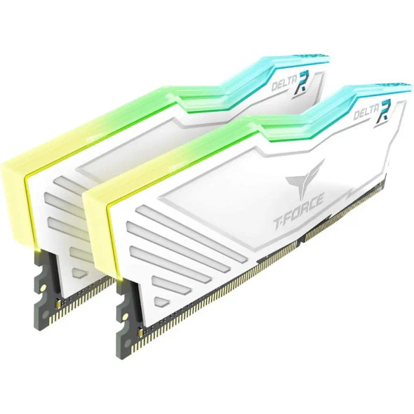 TEAMGROUP T-Force Delta RGB DDR4 32GB RAM Kit (2x16GB) 3600MHz CL18 (PC4-28800) Desktop Gaming Memory Module Ram , White | TF4D432G3600HC18JDC01