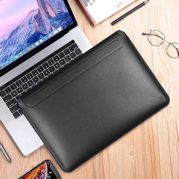 WIWU Skin Pro II Leather Sleeve for MacBook Air 13.6" (2022) ,Black |SPII13.6BLK