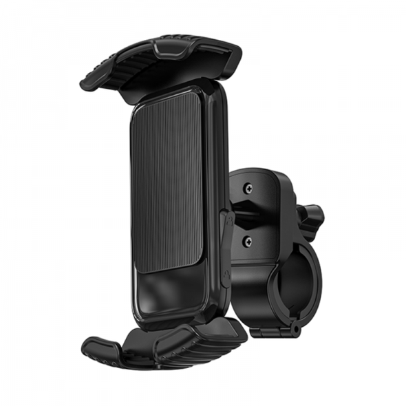 WIWU CH037 black universal bicycle phone holder handlebar mount front view