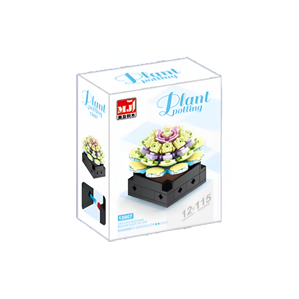 MJI Succulents Plant Puzzle Brick Assembled Designer Set Figures - 115 Pcs - Multi-Color | MJI-13007
