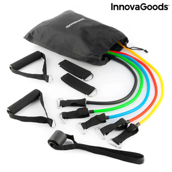 InnovaGoods Set Of Resistance Bands With Accessories And Exercise Guide Rebainer (Pack Of 5) | V0103182