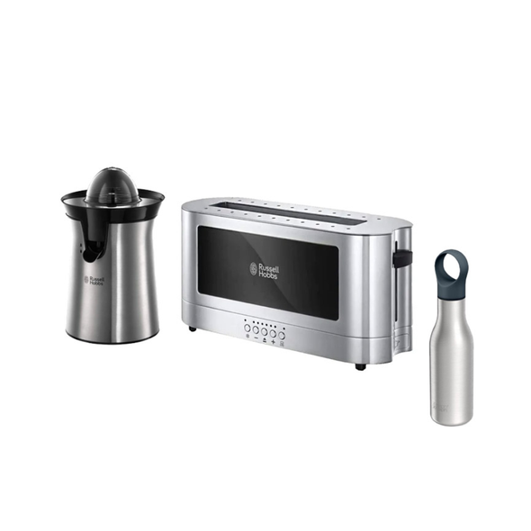 Russell Hobbs Toaster + Citrus Juicer + Joseph Joseph Loop Water Bottle | 23380+22760+81121