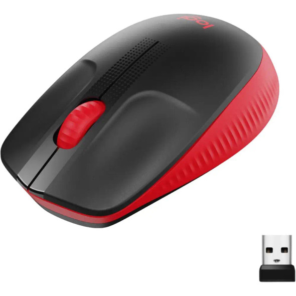 Logitech Wireless Mouse M190, Full Size Ambidextrous Curve Design ,Red | M190