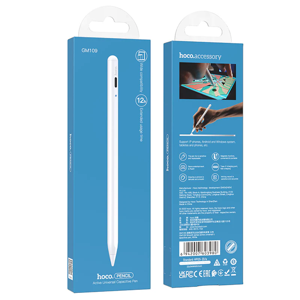 Hoco GM108 Fast Charging Capacitive Pen For Ipad - Silver | GM108