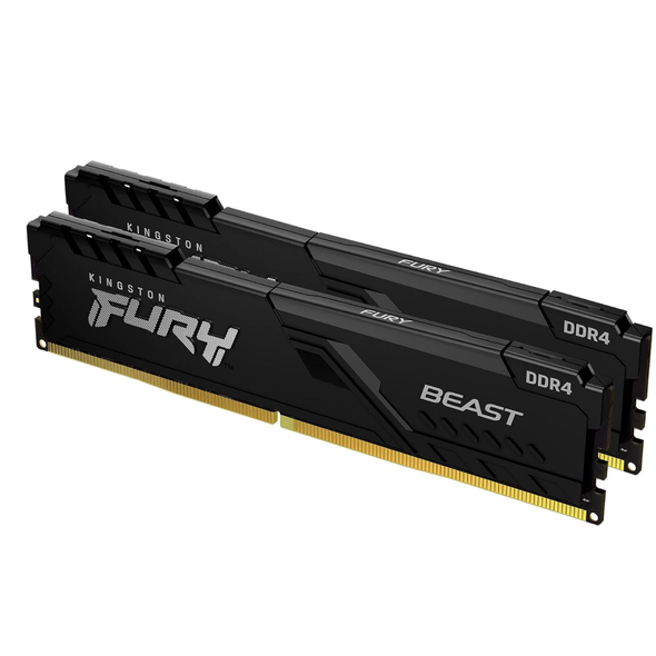 Kingston Fury Beast 16GB (2x 8GB) DDR4-3200Mhz Desktop Memory - Kit of 2 | KF432C16BBK2/16