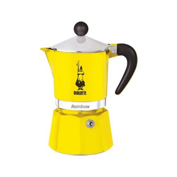 Bialetti Rainbow Moka Express - 3 Cups, Yellow | BIA0004982