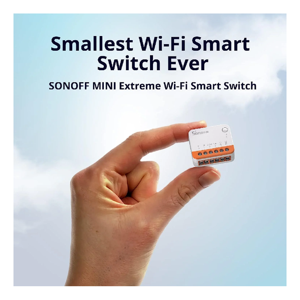 Sonoff MINIR4 MINI Extreme ultra-compact Wi-Fi smart switch with terminal connectors
