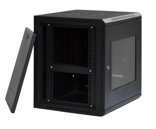 Server Cabinet Eusso 18U W600*D800 Door Type Front Glass – Rear Metal 4 Cooling Fans + 1 Fixed Shelf | MS-EJS6818-GM