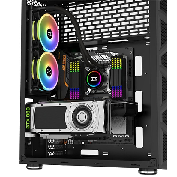 Xigmatek E-ATX Overtake RGB Large Tower Case with Glass Panels (Black) | EN43477