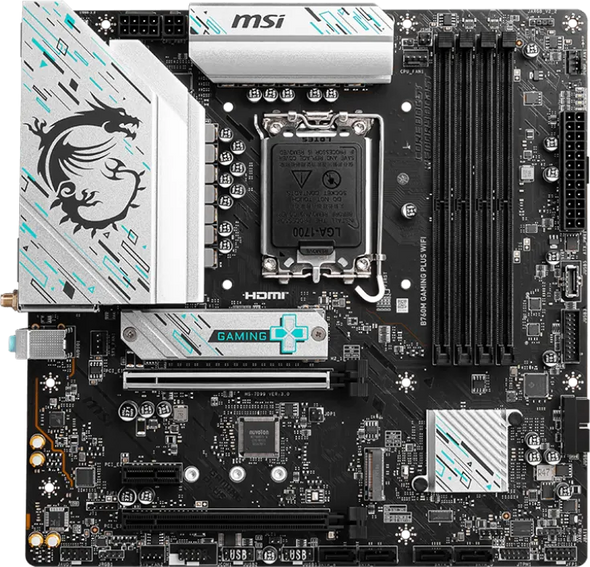 MSI B760M Gaming Plus WiFi Motherboard - Intel LGA1700, DDR5, mATX | 911-7D99-064