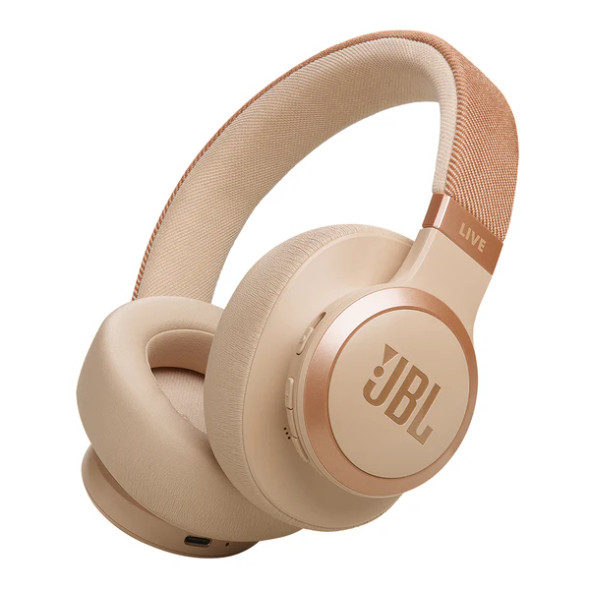JBL Live 770BT Wireless Over-Ear Headphones - Adaptive Noise Cancelling - Bluetooth - 40mm Drivers - Gold | LIVE770BT