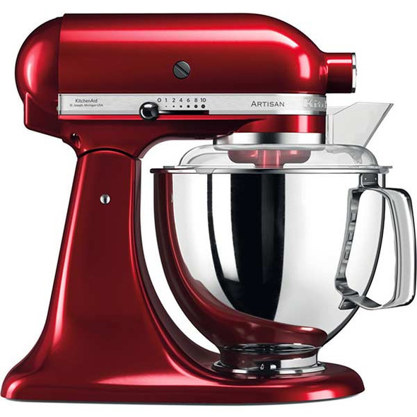 KitchenAid Mixer Tilt-Head Artisan CANDY APPLE 4.8L+ 3 L Bowl + Flex edge Beater | 5KSM175PSECA