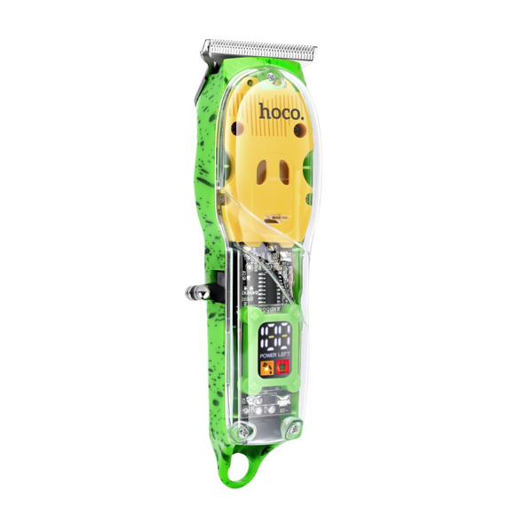 Hoco DAR12 transparent hair clipper cordless mini trimmer with LED digital battery display
