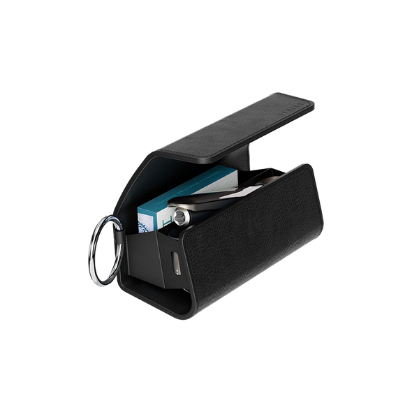 Levelo Neo Leather Case – Black – with Terra Cigarette Compartment | LVLNLQLB