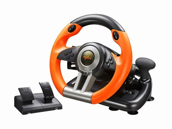 PXN V3 Pro Racing Steering Wheel with Pedals – Orange │ BPNX-RW-V3PRO-ORG