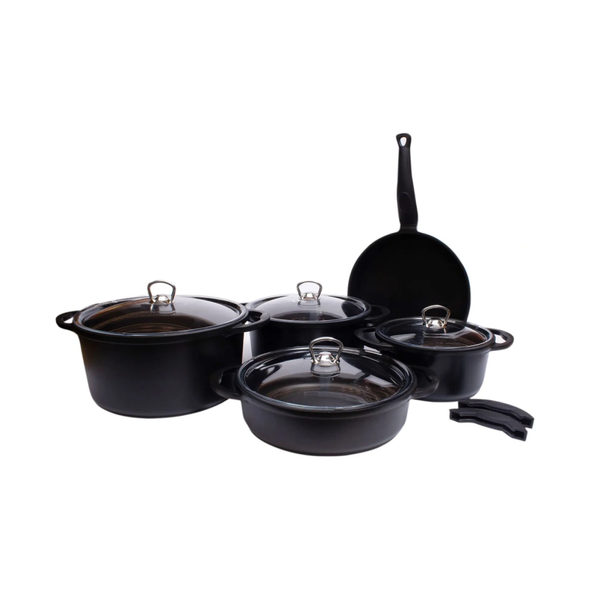 Falez Nova Cast 9-Piece Cookware Set (Black) | HUR-A-15412