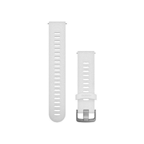 Garmin Quick Release Bands (20 mm) White Silicone Band with Stainless Steel Hardware | 010-11251-1P