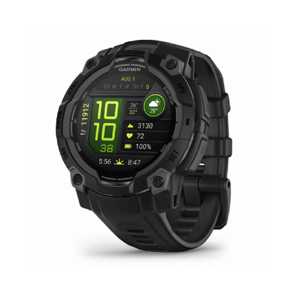 Garmin Instinct 3 45mm AMOLED Smartwatch - Black with Black Band | 010-02936-00
