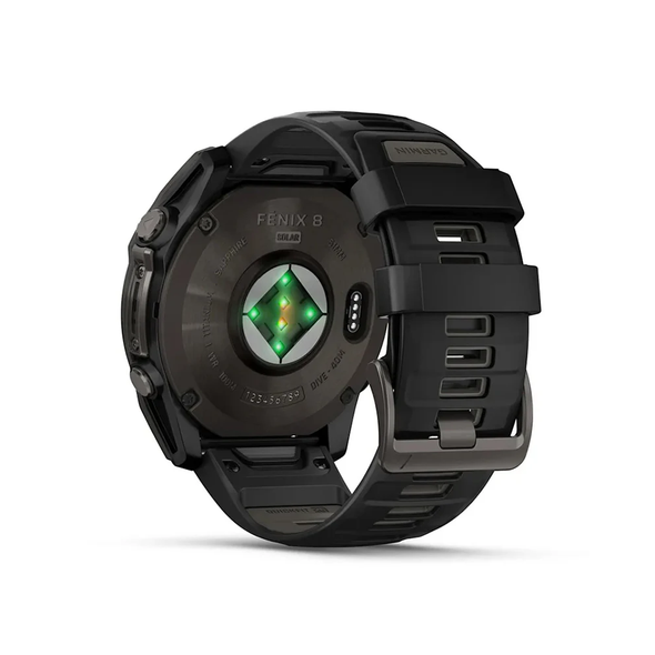 Garmin fenix 8 – 51mm Smartwatch - Sapphire, with Black/Pebble Grey Silicone Band | 010-02907-11