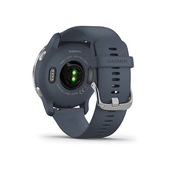 Garmin Venu 2 Smartwatch - Silver Stainless Steel Bezel with Granite Blue Case and Silicone Band | 010-02430-00