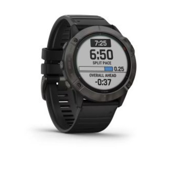 Garmin Fenix 6X Pro Solar - Titanium Carbon Grey DLC with Black Band | 010-02157-21X