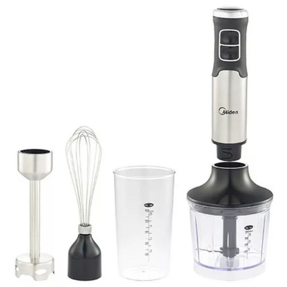 Midea Hand Blender 900W with Variable Speed, Attachments, and Stainless Steel Housing | MJ-BH1001W