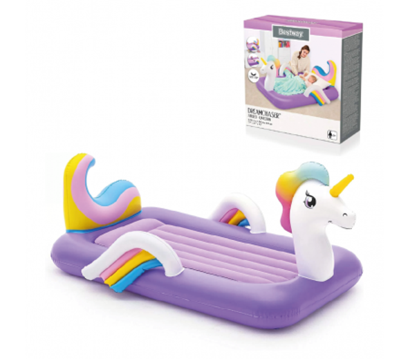 Unicorn Air Bed for Children - Purple, 196 x 104 x 84 cm | 67713