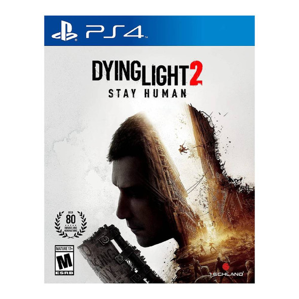 Dying Light 2 Stay Human PS4 game disc cover Aiden Caldwell Villedor parkour zombies infected