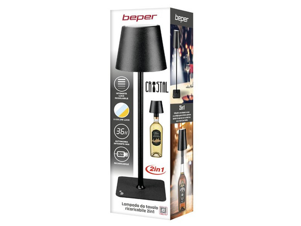 Beper Rechargeable Table Lamp 2-in-1 Cristal | P201UTP118