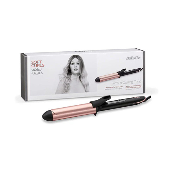 BaByliss Hair Curling Iron 32mm Ultra-Fast Heat - Rose | C452SDE#