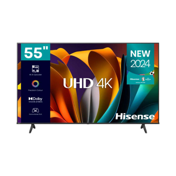 Hisense 55" 4K Smart TV, Built-in Receiver, Alexa, Vidaa OS | 55A62NS