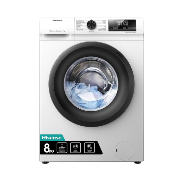 Hisense Washer 8Kg Front Load 1200 RPM White | WFQP8012W-S
