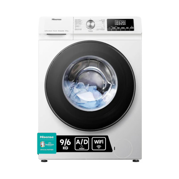 Hisense Washer + Dryer 9/6Kg 1400 RPM Steam Inverter White | WDQA9014EVJMW