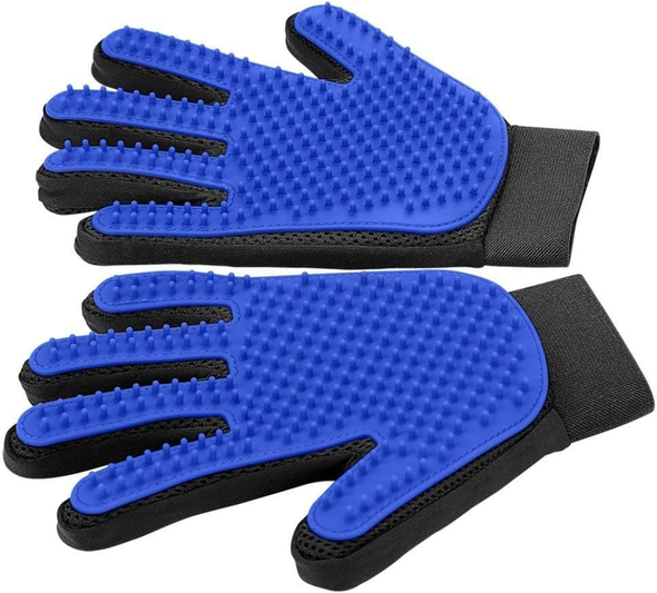 Cat and Dog Grooming Gloves - 1 Pair, Blue | PET-GLOVE-2025