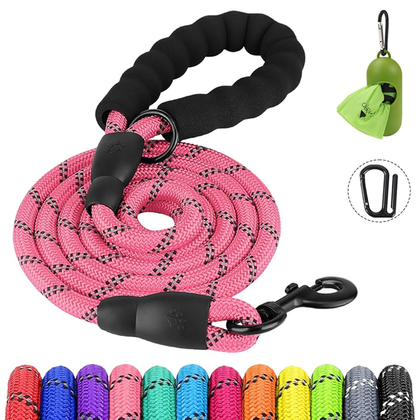 Heavy-Duty Rope Dog Leash - Pink | PET-DL-PNK01
