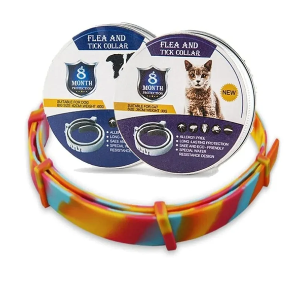 Anti-Fleas & Tick Collar - Large Size (Dogs) - Multi-Color - 8 Months Protection | FTC-LG-MULTI