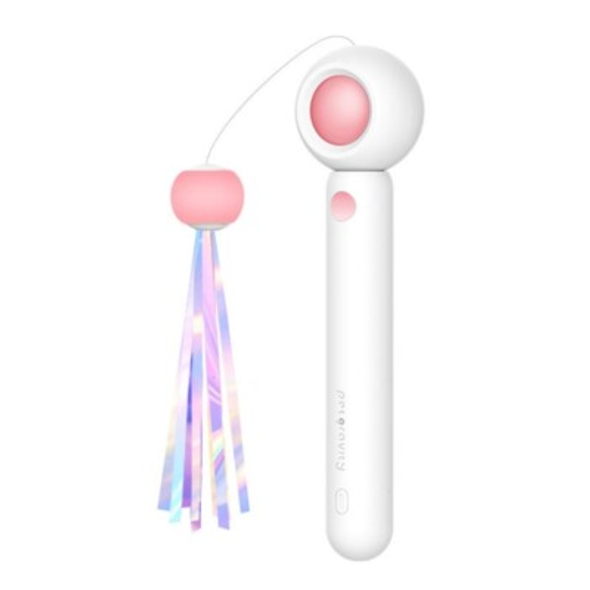 2-in-1 Retractable Cat Toy Wand with Laser - Pink | CT-2IN1-PNK
