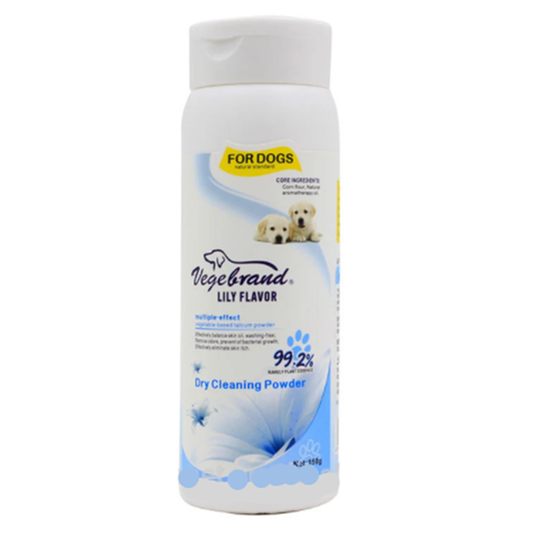 Vegebrand Dry Cleaning Powder for Pets - Lily Flavor - 150g - Powder Dry Shampoo