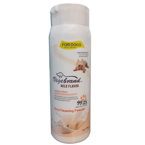 Vegebrand Dry Cleaning Powder for Dogs - Milk Flavor - 150g - Powder Dry Shampoo