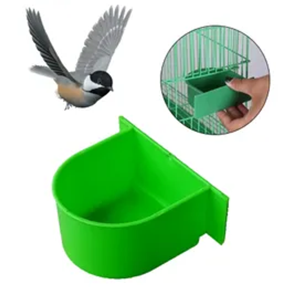Plastic Feeder for Parrots Cage - Green
