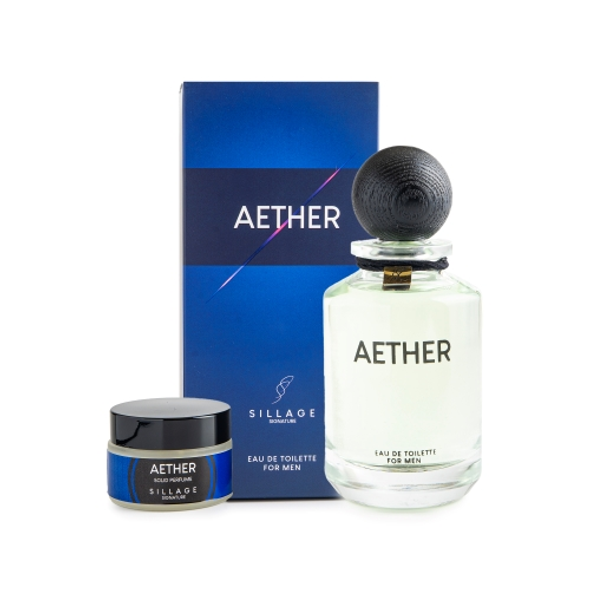 Sillage Signature Aether Eau de Toilette for Men + Solid Perfume - Citrus, Fresh, Bright | SS-AETHER-EDT-SP Sillage Signature Aether Eau de Toilette for Men + Solid Perfume - Citrus, Fresh, Bright | SS-AETHER-EDT-SP
