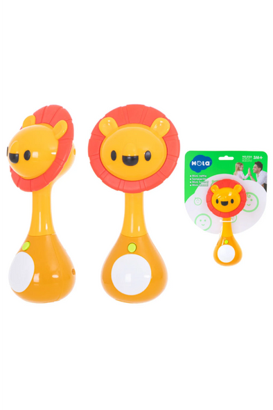 Hola Mini Rattle Toy – Lion Design - Orange | 3134 Hola Mini Rattle Toy – Lion Design - Orange | 3134