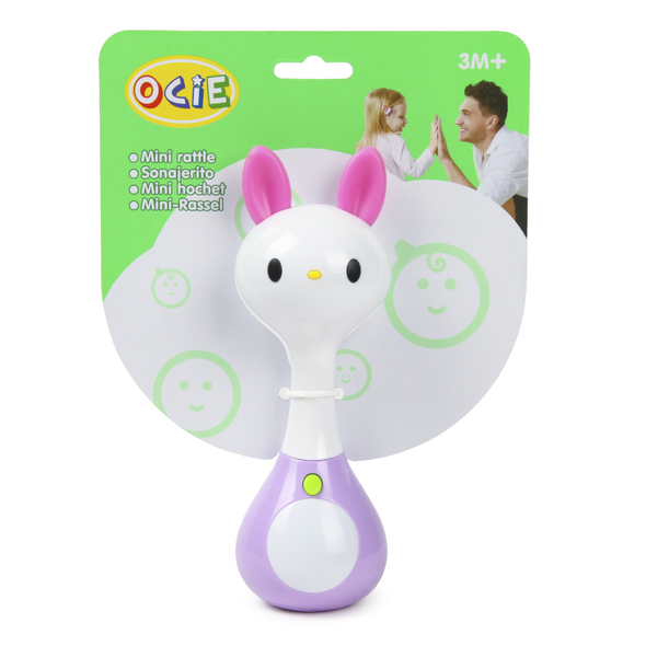 Hola Mini Rattle Toy - Purple Bunny Design | 3134 Hola Mini Rattle Toy - Purple Bunny Design | 3134